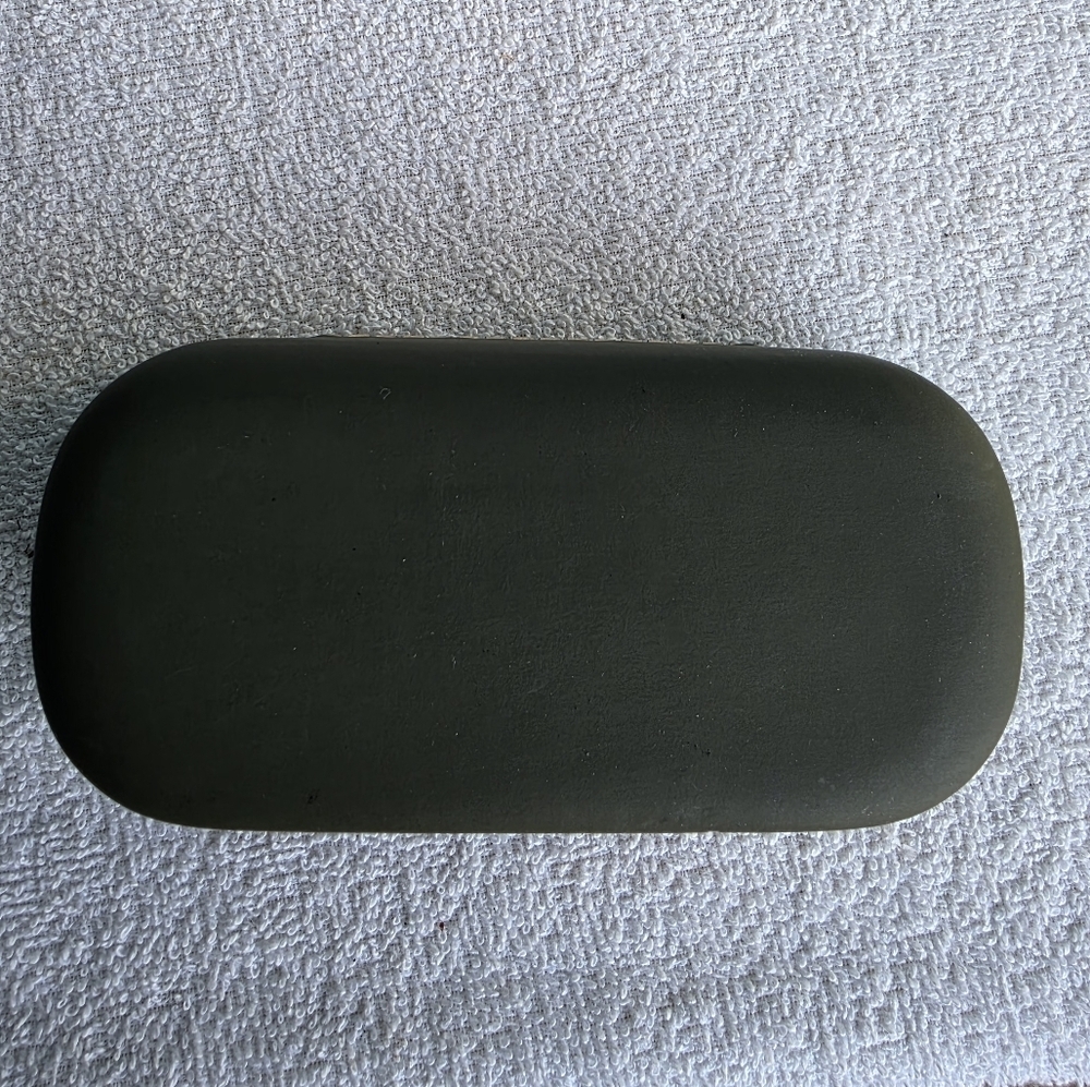 Vintage Olive Green Bulova Glasses Hard Case